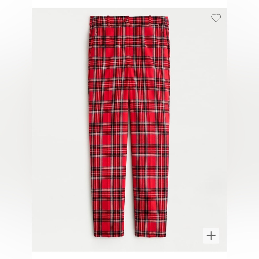 J. Crew Highrise Cameron Pants in red tartan